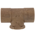 1" x 1" x 3/4" C x C x F Cast Brass Tee (Lead Free)
