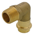 1/2" Copper Press x MIP Forged DZR Brass Transition Elbow (Lead Free)