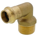 1/2" Copper Press x 3/4" MIP Forged DZR Brass Transition Elbow (Lead Free)